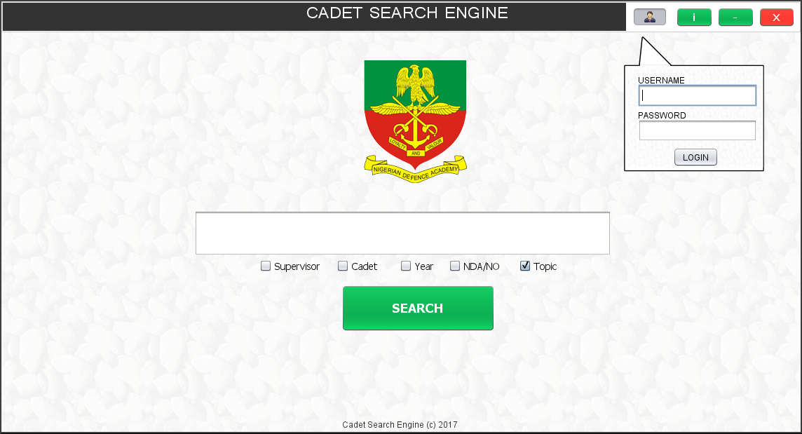 Cadet Project Material Search Engine